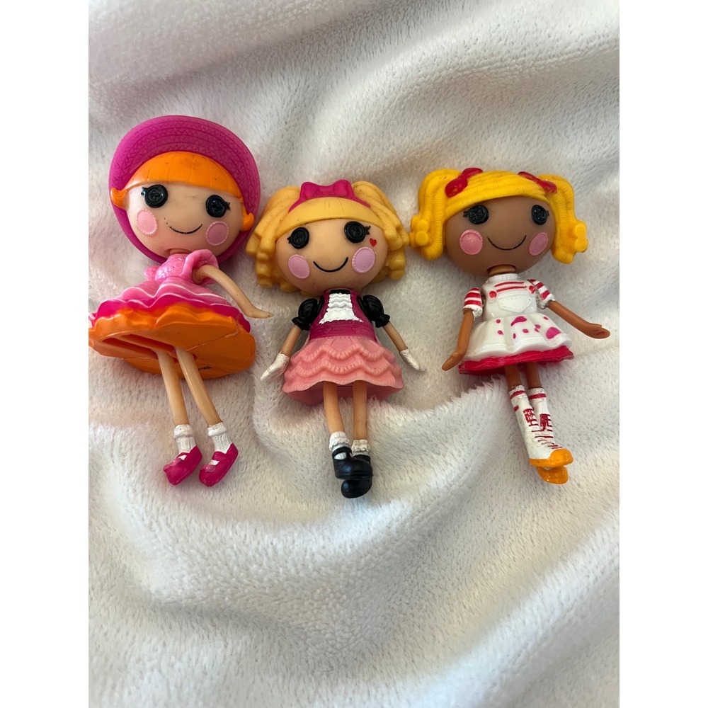 Lalaloopsy Mini Dolls Lot Bea Spell-a-Lot Mittens Fluff N Stuff Tippy 3 inch